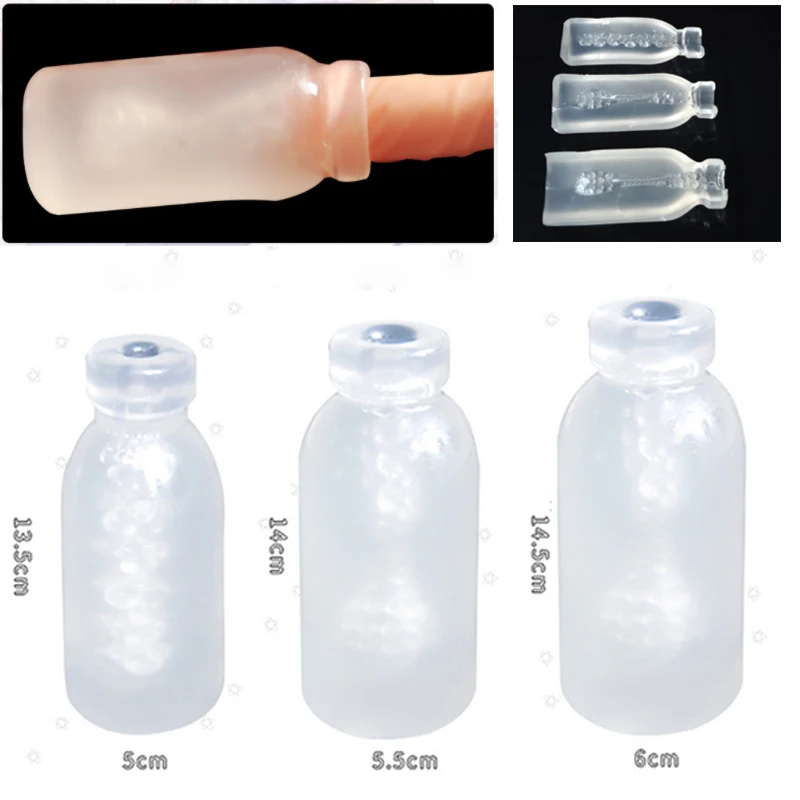 Transparent Masturbation Cup Sex Toys for Men Milk Bottle Real Vagina Aircraft Cup Masturbation Soft Stick Sex Shop