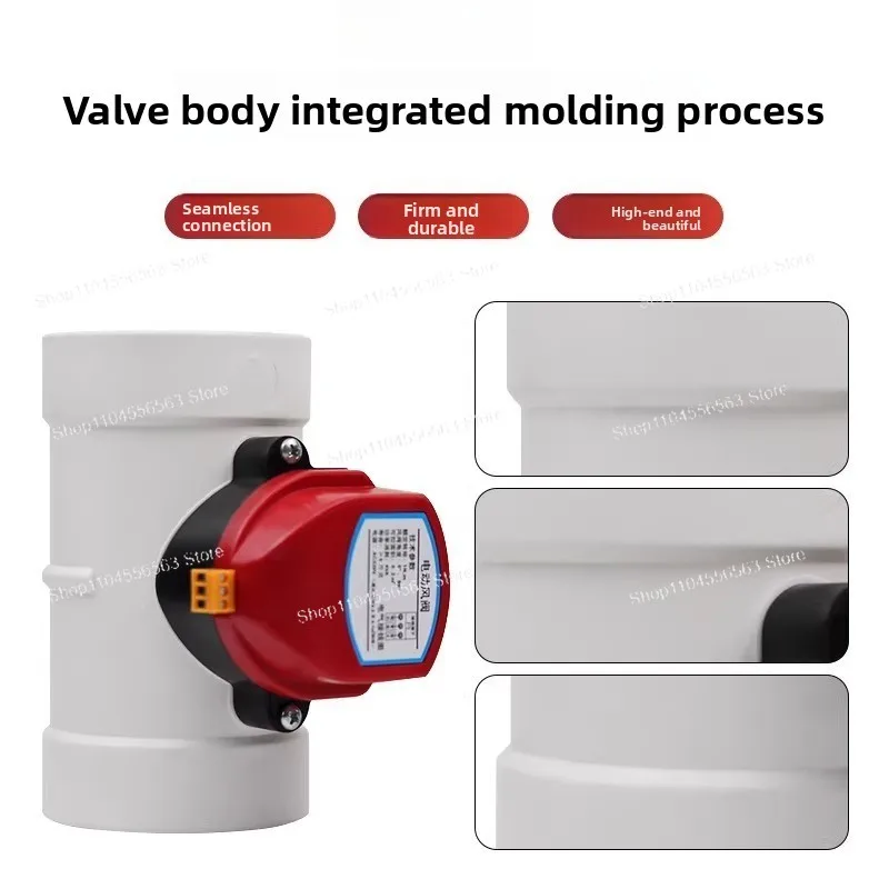 PVC/PP Electric Air Damper with Adjustable Volume Control & Non-Return Check Valve, for HVAC Duct Systems, Corrosion-Resistant