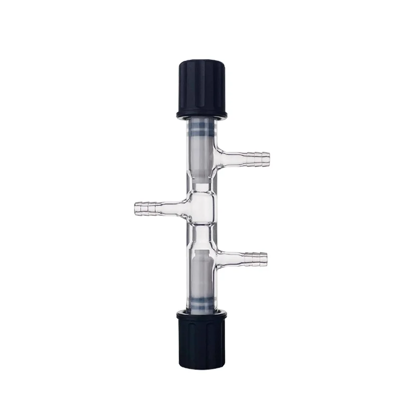1 piece high vacuum valve, three-way valve, PTFE sealing cap, corrosion resistance, high borosilicate glass