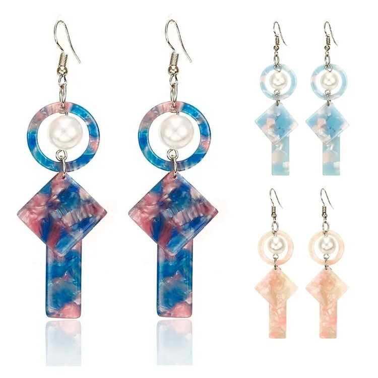Acetate earrings for women, geometric pendant earrings, 2018 new earrings, new cross-border accessories, one piece is sent on be