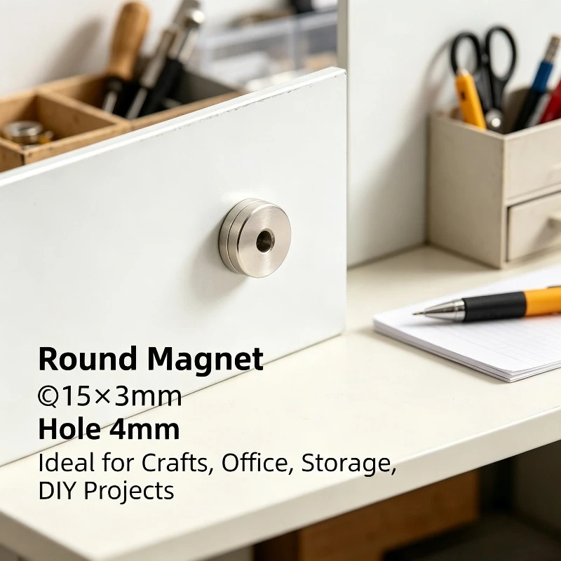 15*3‑4 mm Small Round Disc Countersunk Neodymium Magnet 15x3‑4 mm 4mm Hole Permanent NdFeB Magnet for Fridge DIY Industrial