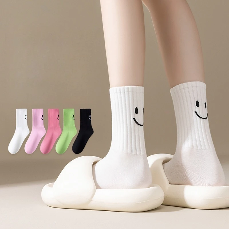 Neue Crew-Socken für Damen, modisch, Frühling/Herbst, lässig, mittelhohe Socken, niedliche Kawaii-Schulstil-Röhrensocken, trendige Mädchensocken