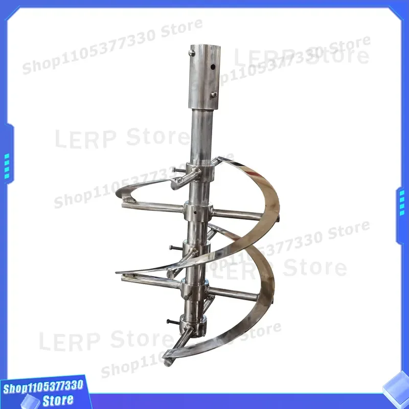 SUS304 Stainless Steel Double Helix Ribbon Impeller for Food Chemical Mixing Energy Efficient Agitator Blade SUS316L Ti Alloy