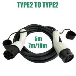 Cable de extensión EV para estación de carga, conector tipo 2a tipo 2, 32A, 22KW, 5M/7M/10M, enchufe IEC 62196 de 1 fase/3 fases