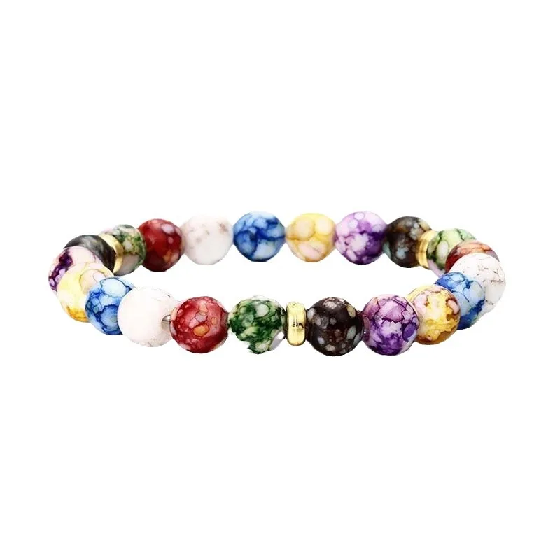 7 Colorful Treatment Bracelet Yoga Stone Adjustable Exquisite Beads Bracelet Meditation Relaxation Anxiety Women's Daily Bracele
