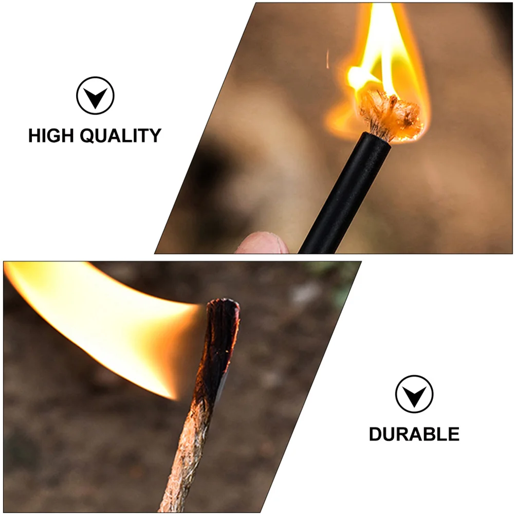 5Pcs Camping Fire Rope Wax Infused Natural Cord Reliable Ignition in All Conditions for Stove Grill Campfire Flame Setup