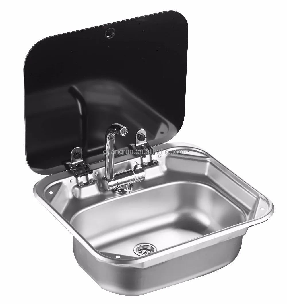 OUTDOORS CAMPING PUBLIC SCHOOL RESTAURANT  Square and Stainless-Steel RV accessories kitchen Caravan Camper Sink WITH TAP GR-586