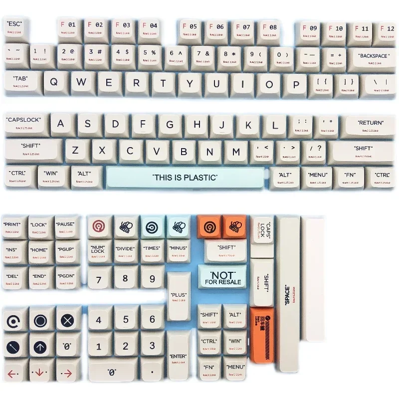 CIY68 plastic keyboard keycap XDA highly sublimated PBT material for 64/68/87/104/108 keys