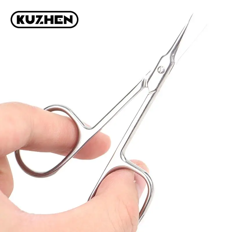 Extra Fine Cuticle Scissor Curved Stainless Steel With Precise Pointed Tip Grooming Blades For Manicure Pedicure Trim Nail Tool