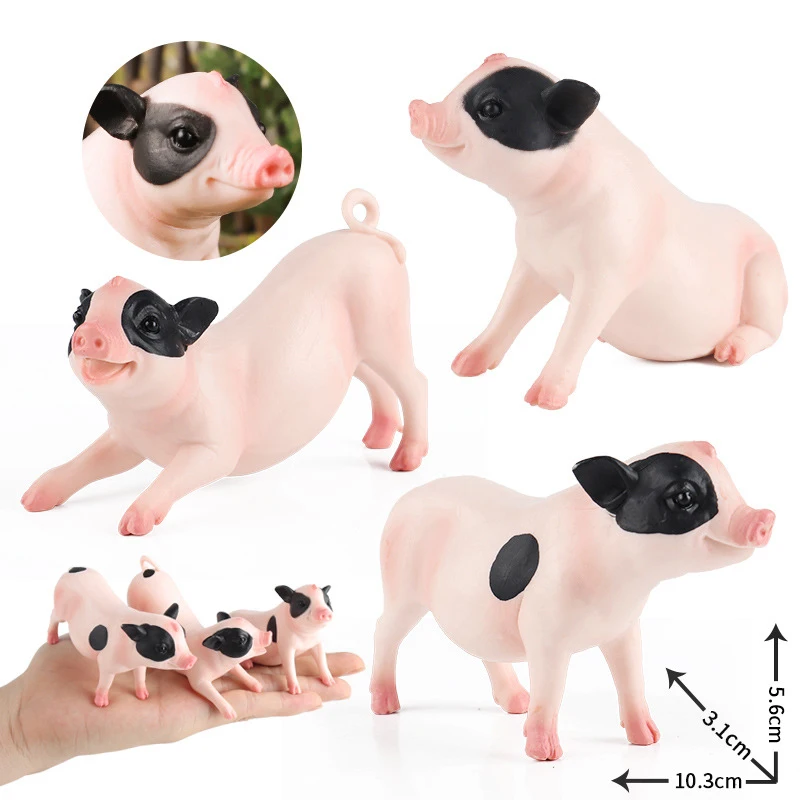 Simulation Pig Animal Model Farm Animal Solid Pig Ornaments Action Figure Toys Micro Landscape Garden Decoration