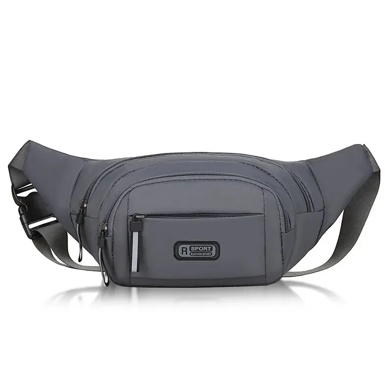 Nylon Breast Bag Men\'s Solid Color Trend Shoulder Bag Mobile Phone Messenger Bag Go Out Travel Fanny Pack