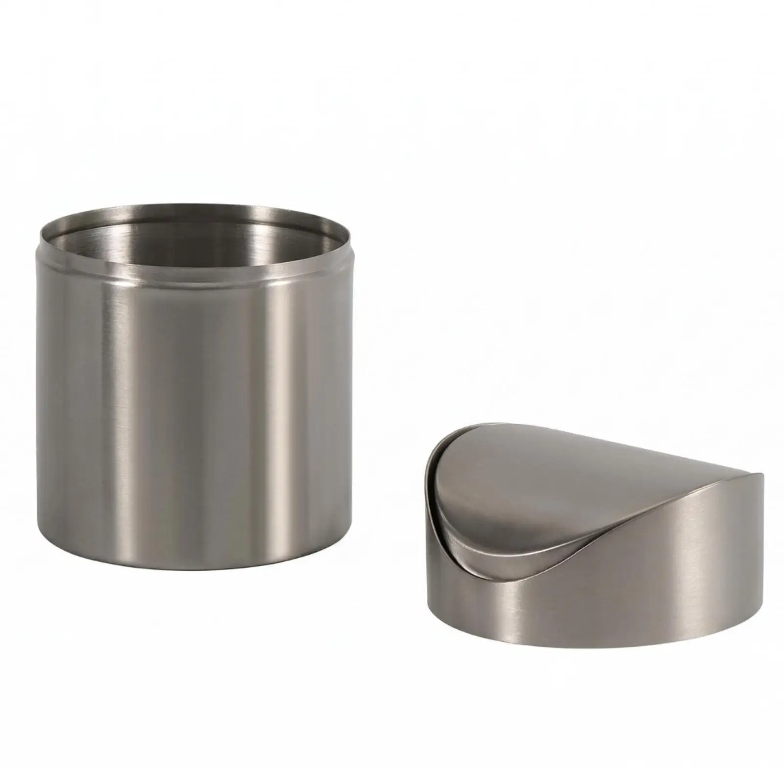 Brushed Steel Trash Can 1.5 L Desktop Container Easy to Clean
