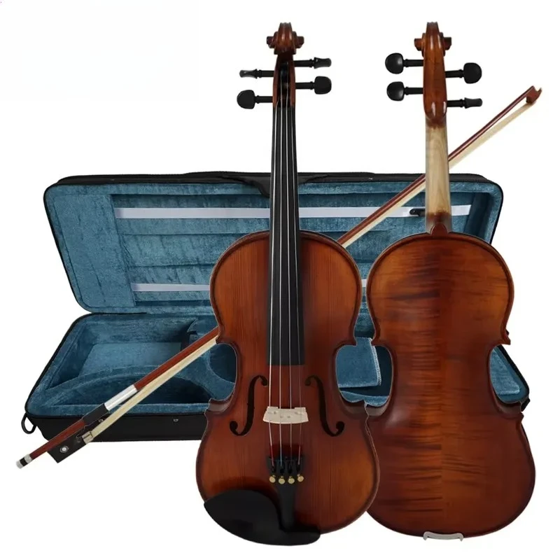 for Premium Violin Handmade Reddish Brown Ebony Accessories Carved Spruce Panel Flame Maple High Quality String