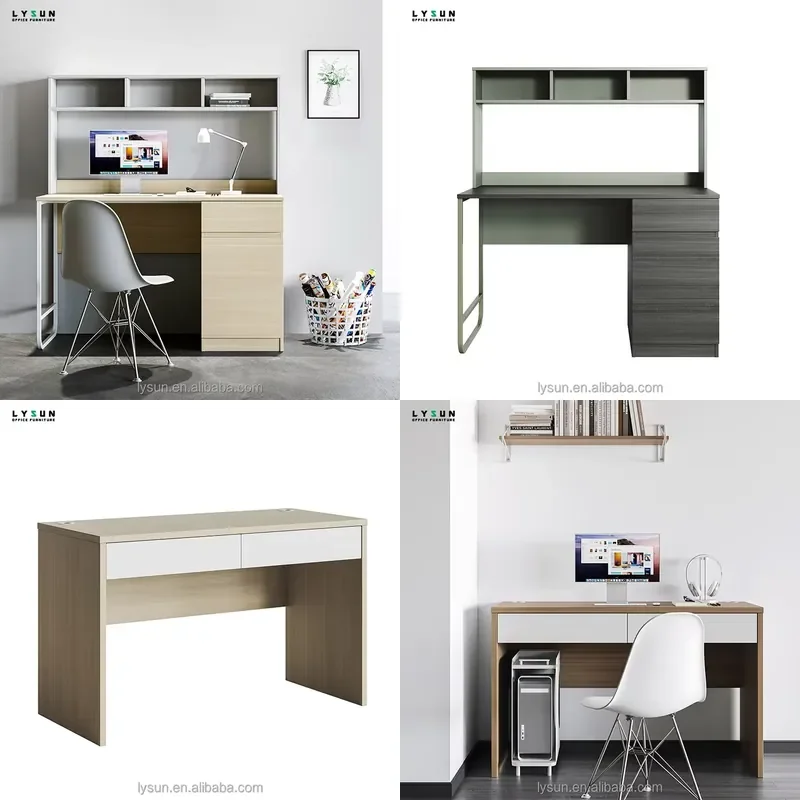 Modern MFC Wood Computer Desk with Durable Steel Legs Portable Multi-Functional Space-Saving Design for Home Hotel Apartment