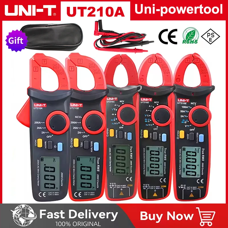 UNI-T UT210A UT210B UT210E UT210D المشبك متر التيار المتناوب/تيار مستمر جهاز قياس الجهد الكهربائي الحالي السيارات المدى المتعدد VFC الأدوات الكهربائية