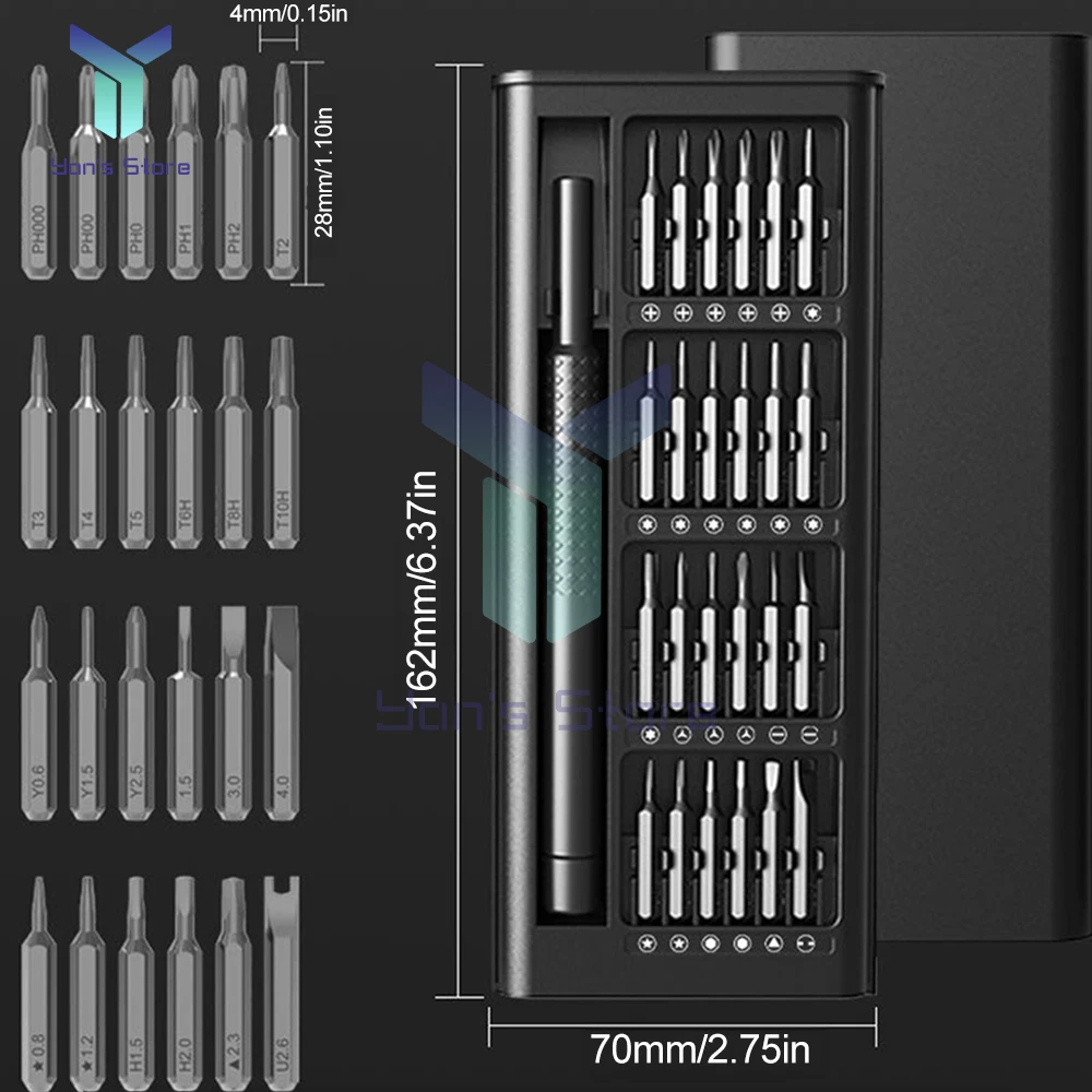 Imagem -06 - Precision Screwdriver Conjunto For Phone pc Repair Kit Bits Magnéticos Mini Chave de Fenda para Óculos e Relógio Ferramentas 25 em 1