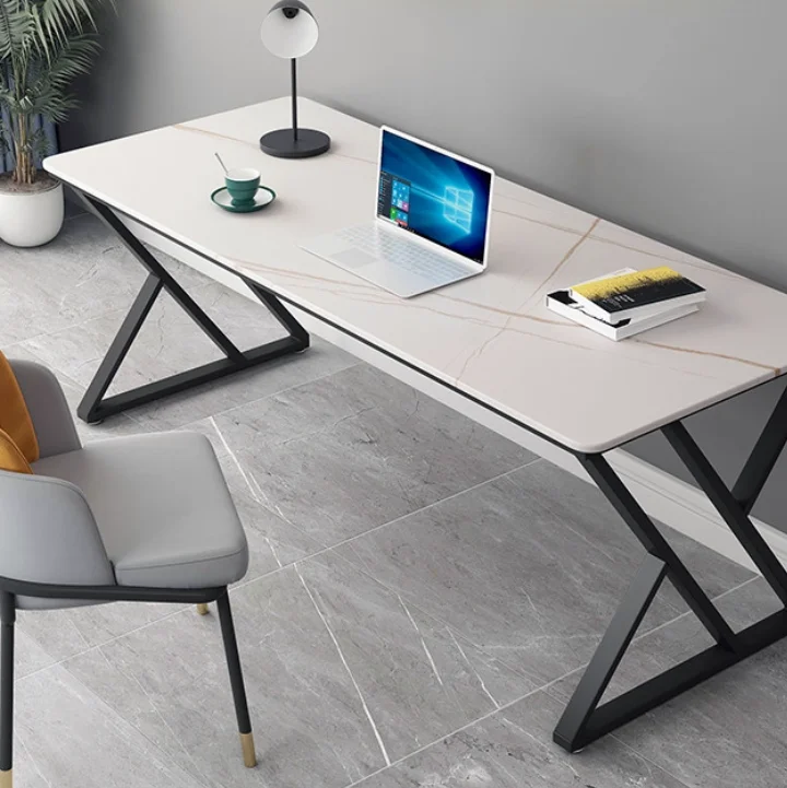 xx-Light Luxury Simple Modern Durable Metal Computer Desktop Writing Desk with Marble Surface for Small Family Bedroom*