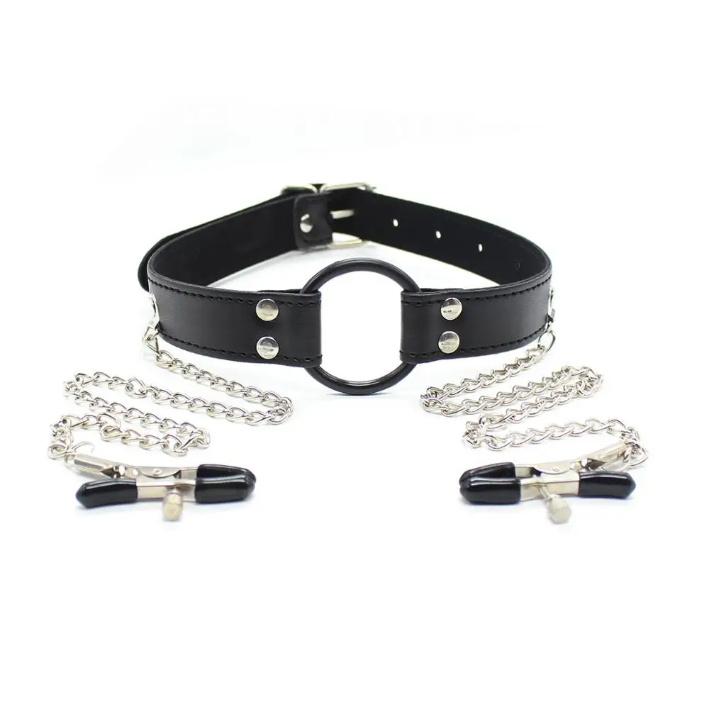 Fetish Nipple Clamps Chain Breast Clip Female Bdsm Leather Collar For Women Erotic Sex Bondage Sex Toys For Couples Adult Games