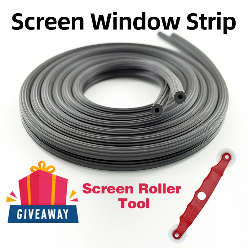 10m long screen strip, suitable for aluminum alloy and plastic steel screen embedded leather strip, with installation tools
