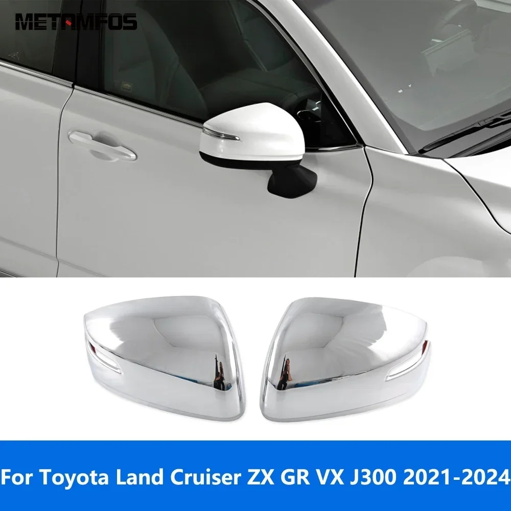 

For Toyota Land Cruiser ZX GR VX J300 2021 2022 2023 2024 Chrome Rear View Side Mirror Cover Trim Protector Exterior Accessories