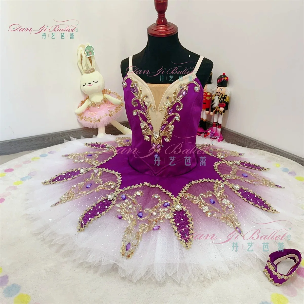 Danyiballet disc skirt ballet tutu dress purple competition performance skirt professional customization