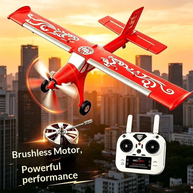 MF X7 Remote Control Airplane Brushless Motor Four Channel Fixed Wing EPP Foam Dragon Phoenix Fighter Outdoor Flying For Adult