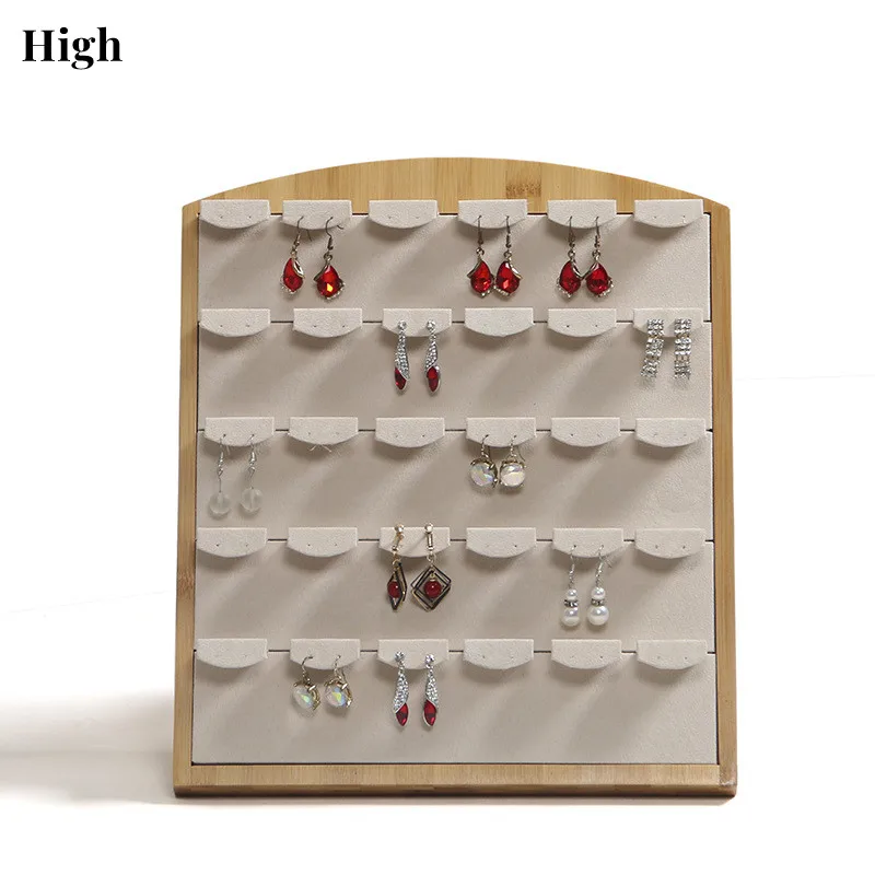 

Earring Display Stand Holder Jewelry Organizer Rack Wood for Decoration Vanity Countertop Home Use Showcase Girls and Women