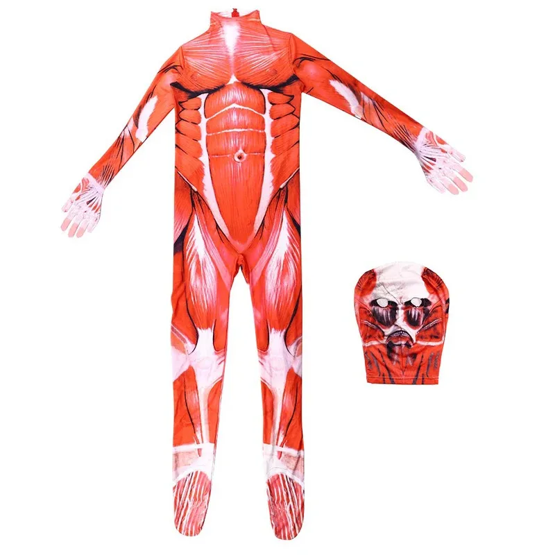 大人子供-attackon-巨大なタイタンスーパーヒーローコスプレ衣装男性少年ハロウィンボディスーツ筋肉ジャンプスーツ全身タイツスーツ-goi-6