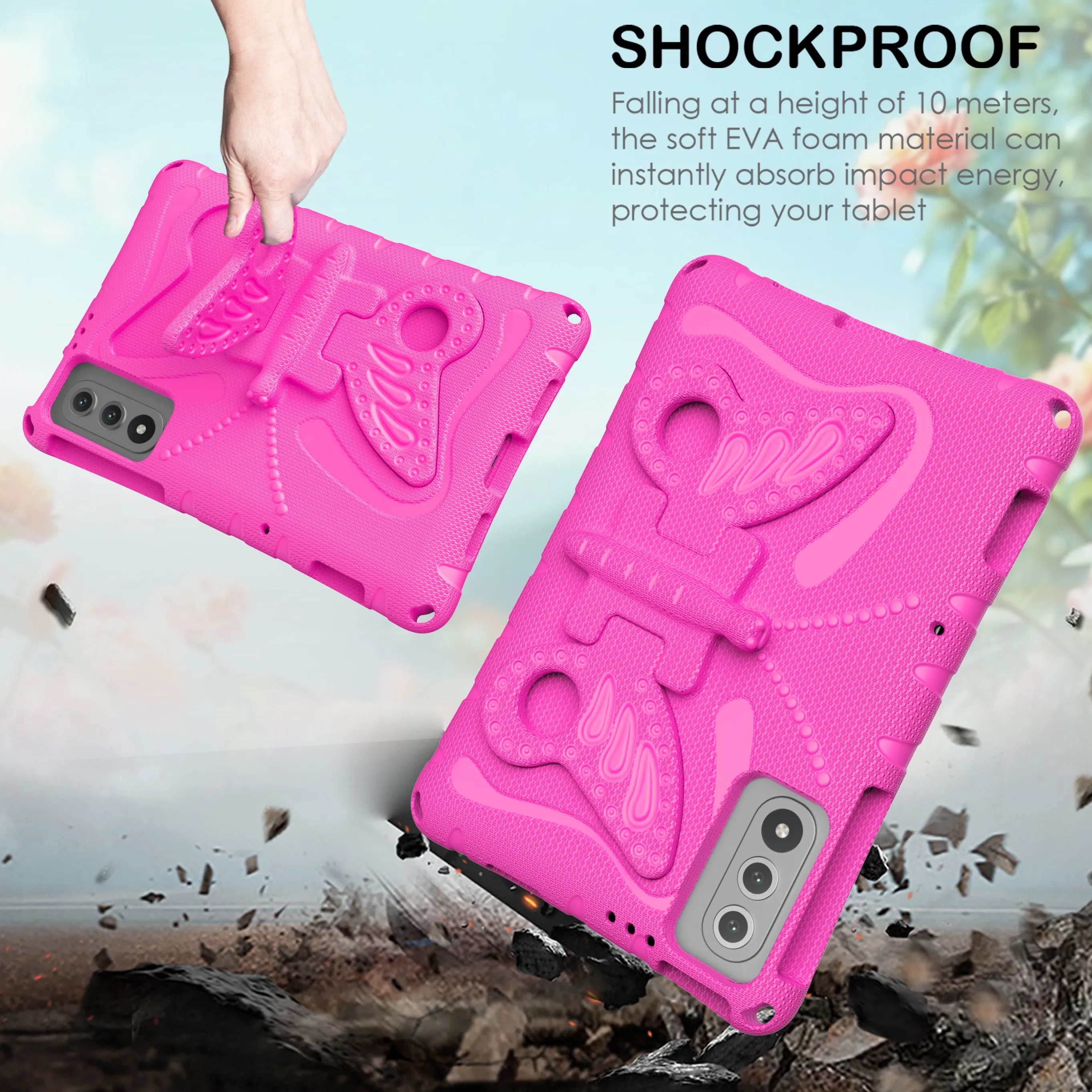 EVA Butterfly Case For Lenovo Yoga Tab 2025 Xiaoxin Pad Pro GT 11.1 inch TB710FU ZAG60266US Kids Stand Cover With Shoulder Strap