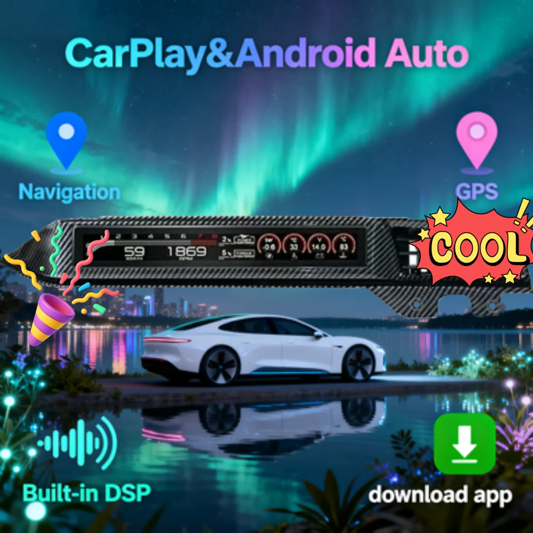 

Для Ford Mustang 2015-2023 второй пилот приборная панель экран ЖК-дисплей приборной панели пассажира измеритель скорости гоночный инструмент