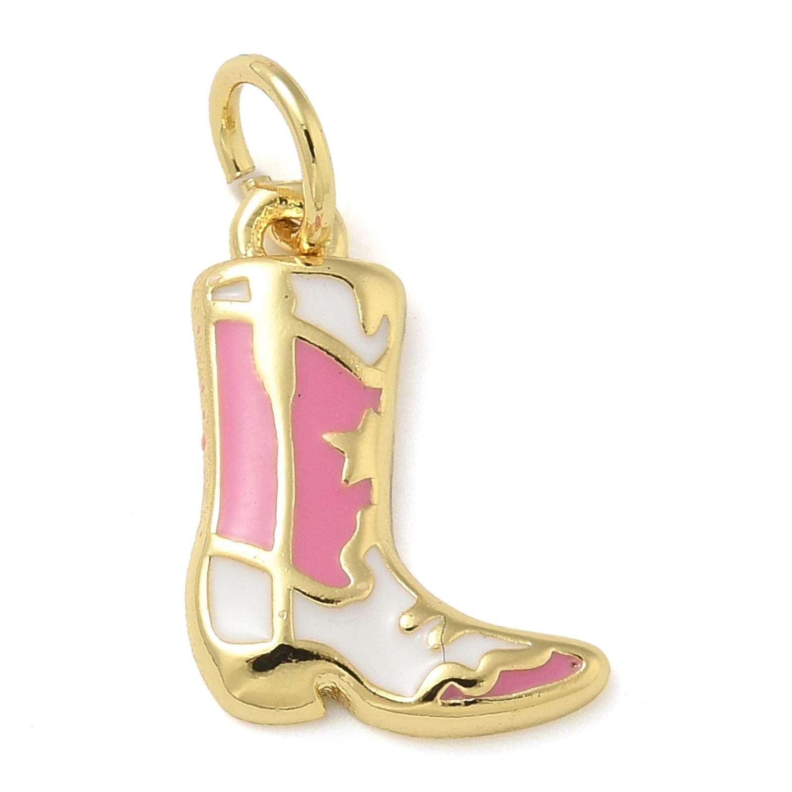 

10pcs Brass Enamel Charms High-heeled Shoes Shape Pendant DIY Jewelry Making Keychain Necklace Findings
