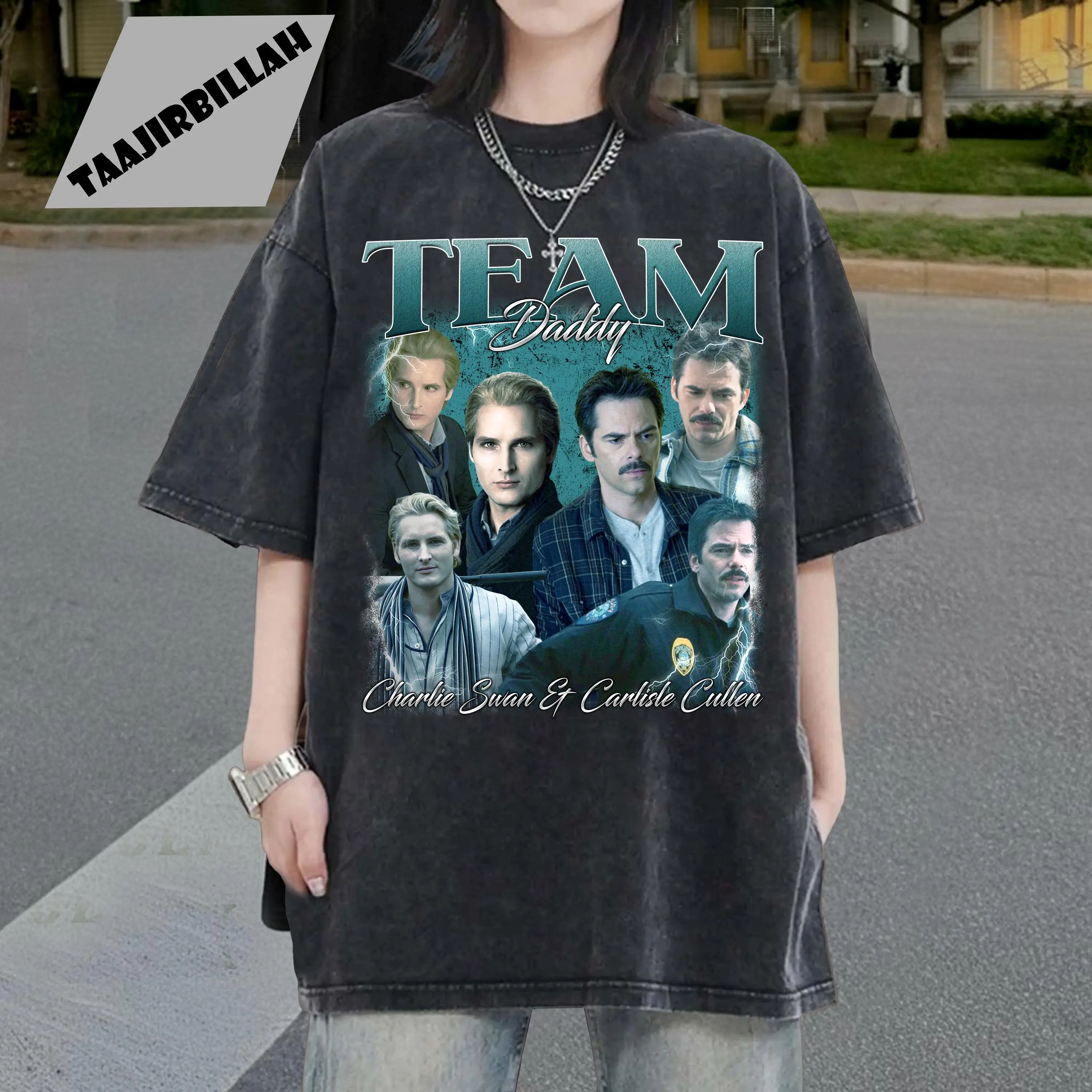 Vintage Vampire Romance Saga T-shirt, Human Father & Vampire Father Graphic Tee, Spooky Core