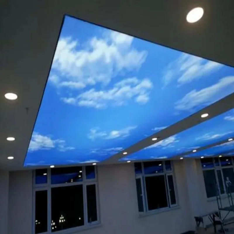 Guaranteed Pre-Stretched Double Panel Architect Blue Sky Ceiling PVC Film Foil Stretched Ceiling