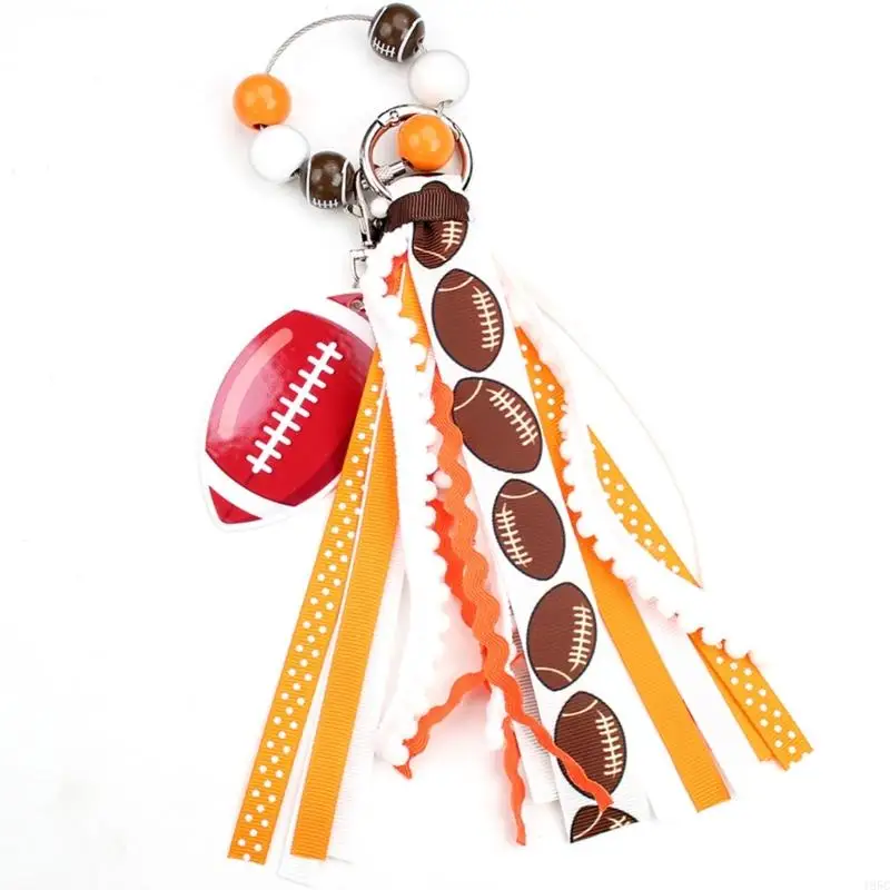 195C Creative Polyester Keychain Lover Gift Bead Accent Tassels Detailing