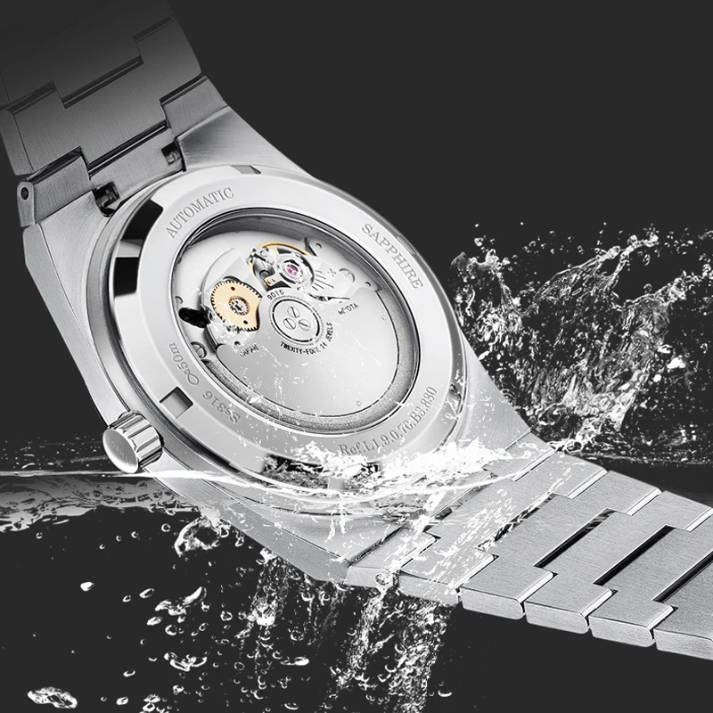 BORMAN Super Thin Men Business Commuter Automatic Mechanical Watch Miyota 9015 Movement Watches Sapphire Glass Waterproof Clock