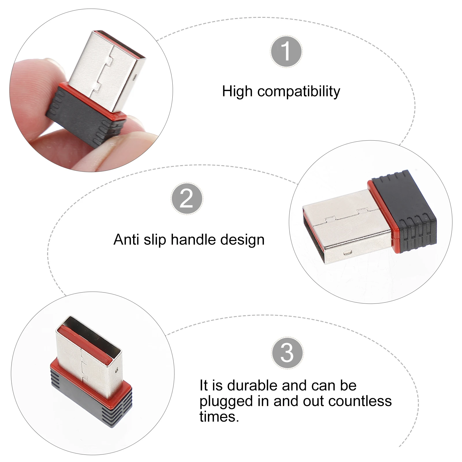 

2pcs Wireless Usb Adapter 150Mbps High Speed Wifi Dongle Usb2.0 Long Range Wireless Network Adapter Strong Penetration Easy