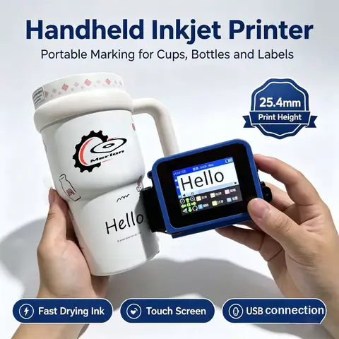 Portable Mini Handheld Inkjet Printer 25.4mm for QR Bar Batch Code Date Number Logo Expiry 28 Languages