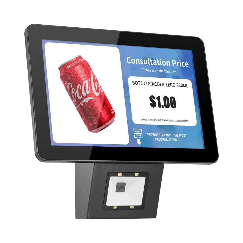 

New Fashion Price Checker Fast Scanner Barcode Checker 10.1inch Capacitice Screen Price Checker
