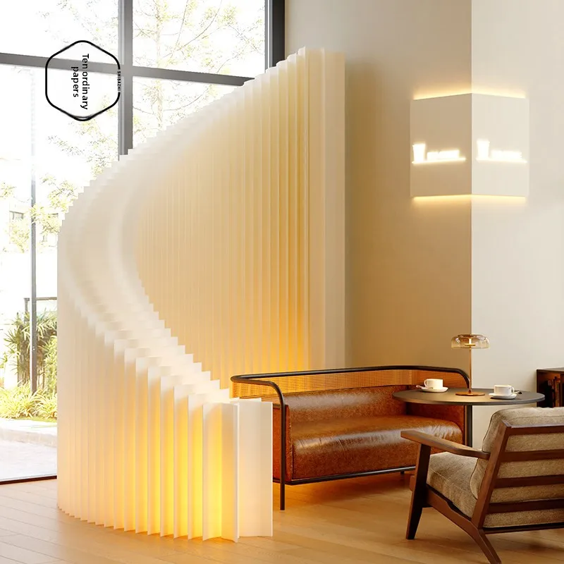 Partition False Wall Office Screen Living Room Divider New-style Room Partition Dining Room Paper Screen Illumination