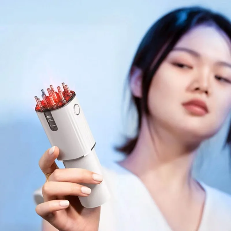 Vibration Micro‑current Red Light Scalp Massager Hair Oil Applicator Home Hair Care Styling Device