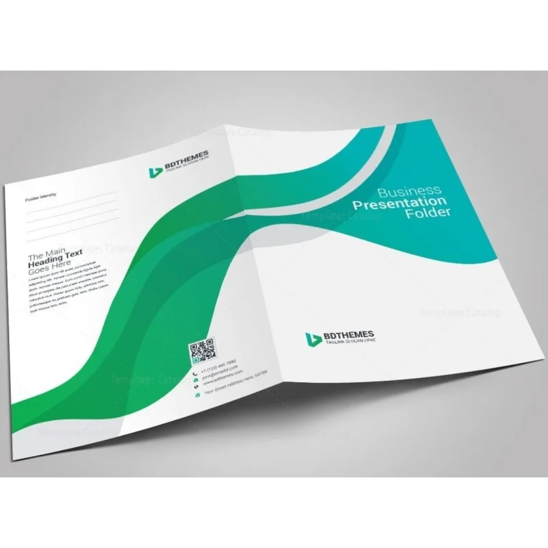 custom Custom Logo A4 File Paper Presentation Folder With Business Card Slot For Business