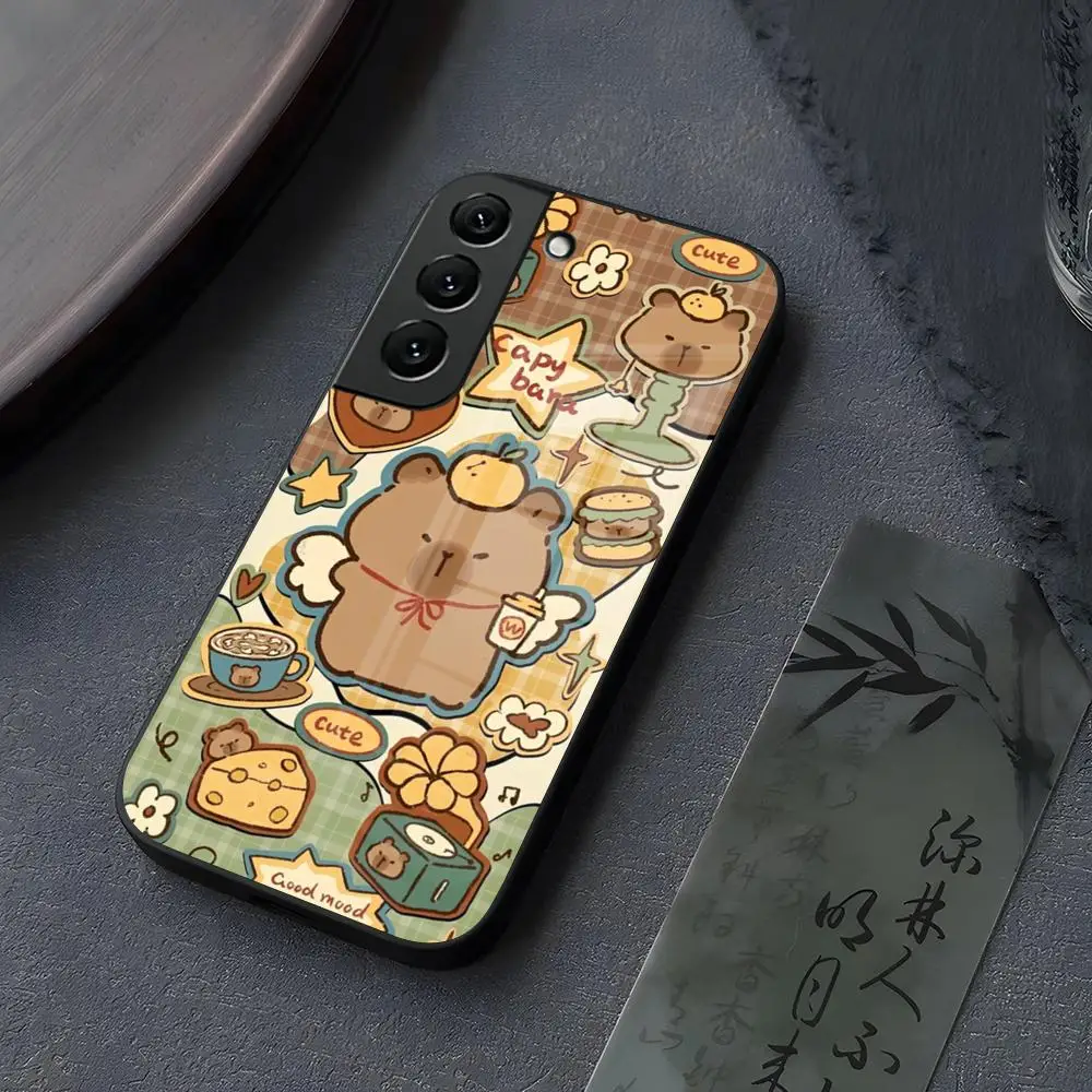 

Capibara Phone Case Glass for Samsung Galaxy S25 S24 S21 S22 S23 S20 Ultra Fe Plus A34 A54 A24 A16 A52 A53 M54 Cover
