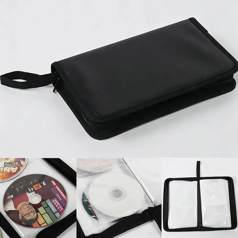 80pcs Capacity Cd Storage Case Portable Discos Player Bag Car Cd Dvd Storage Bag with Zipper CDB03