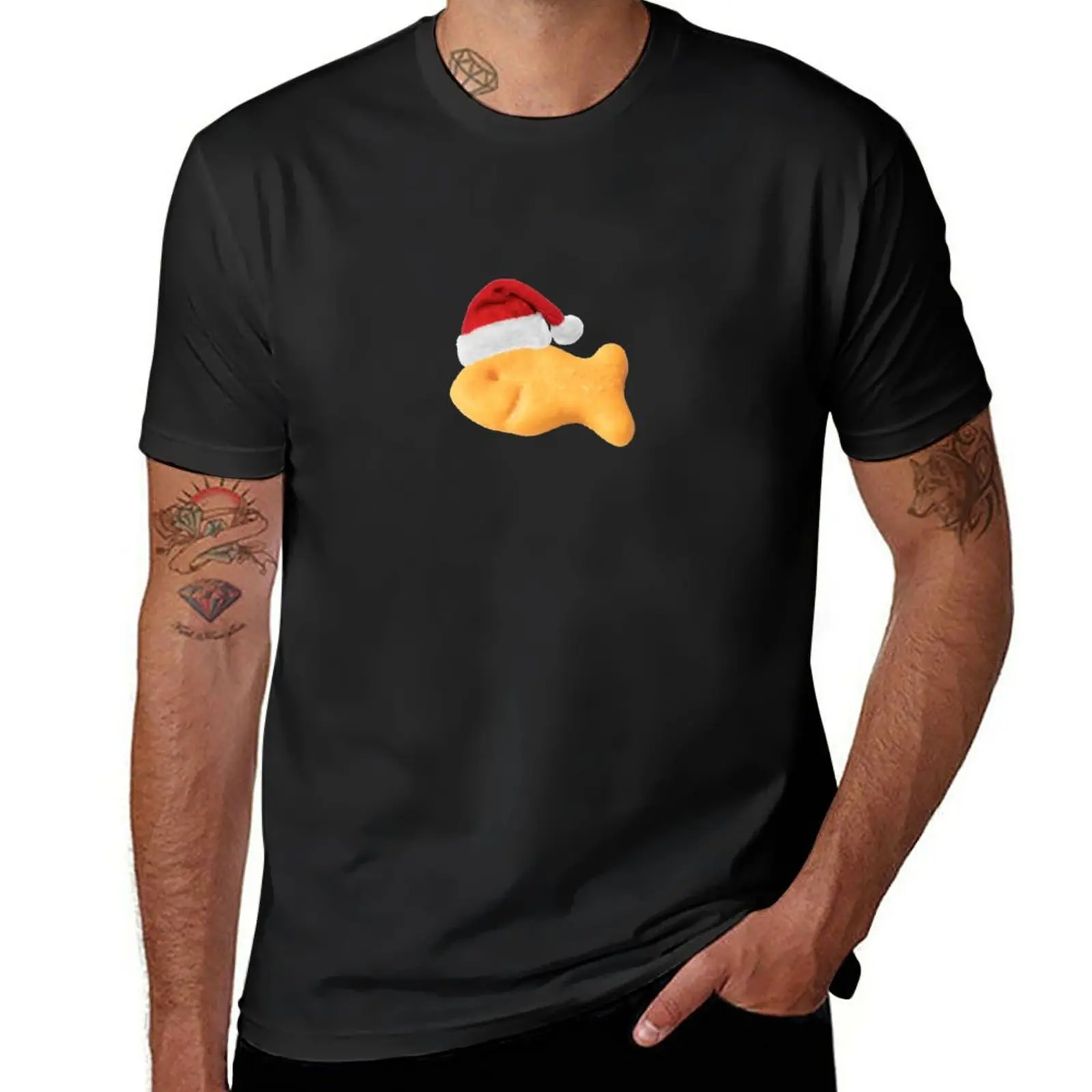 

Santa goldfish T-Shirt sublime t shirt funny t shirt T-shirts for men cotton