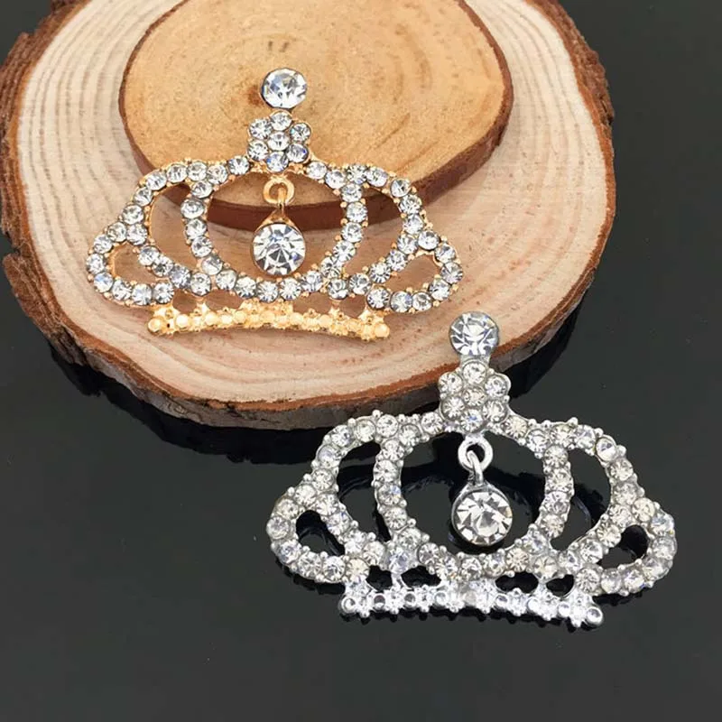 

Engood 30 шт. DIY полый сплав Корона кулон горный хрусталь пуговица для украшения волос или платья винтажная отделка и украшения