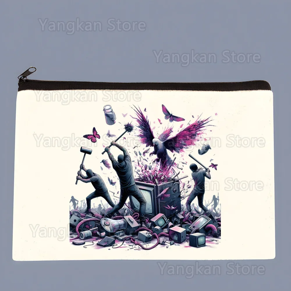 Portmonetka z płótna Three Days Grace, personalizowana portmonetka, ilustracja, etui na klucze, prosta mała torba z materiału, nowa kreatywna portmonetka.