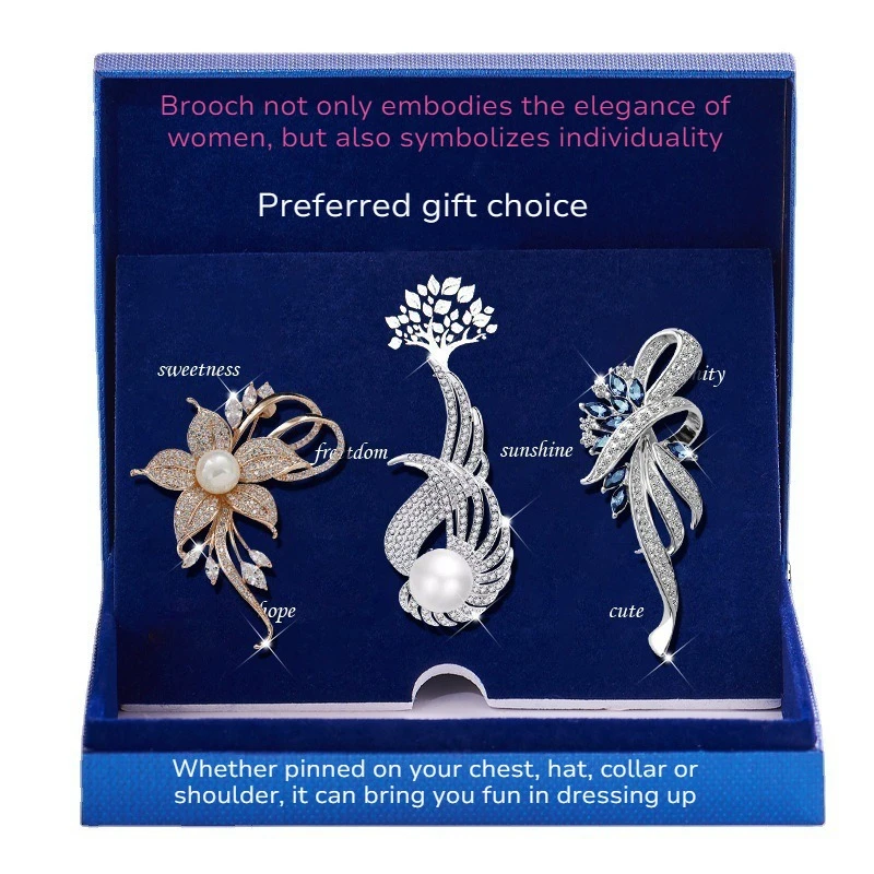 

Elegant and light luxury pearl brooch set, anti-wardrobe malfunction, western-style clothing brooch pin