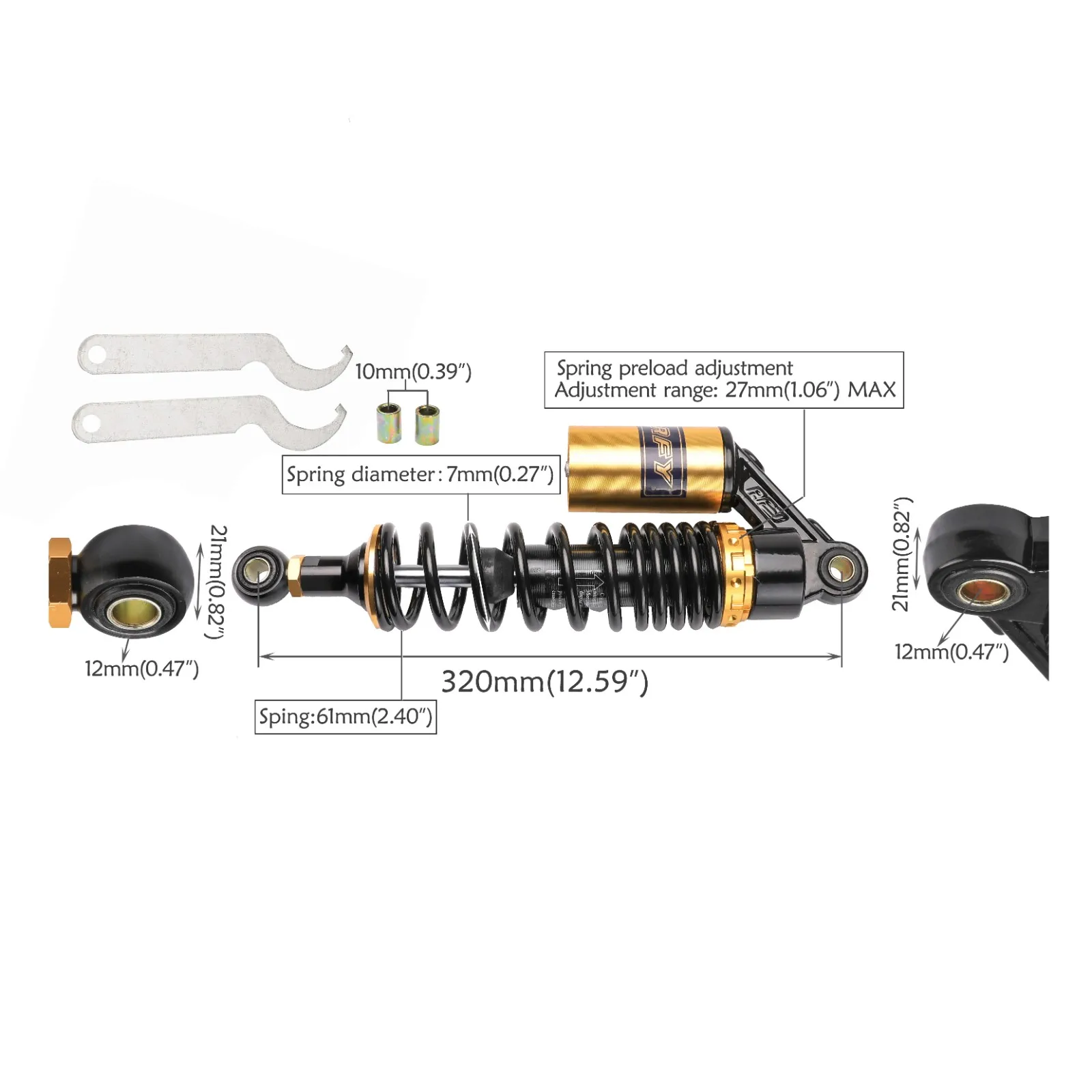 TDPRO 2Pc 320mm 12.6