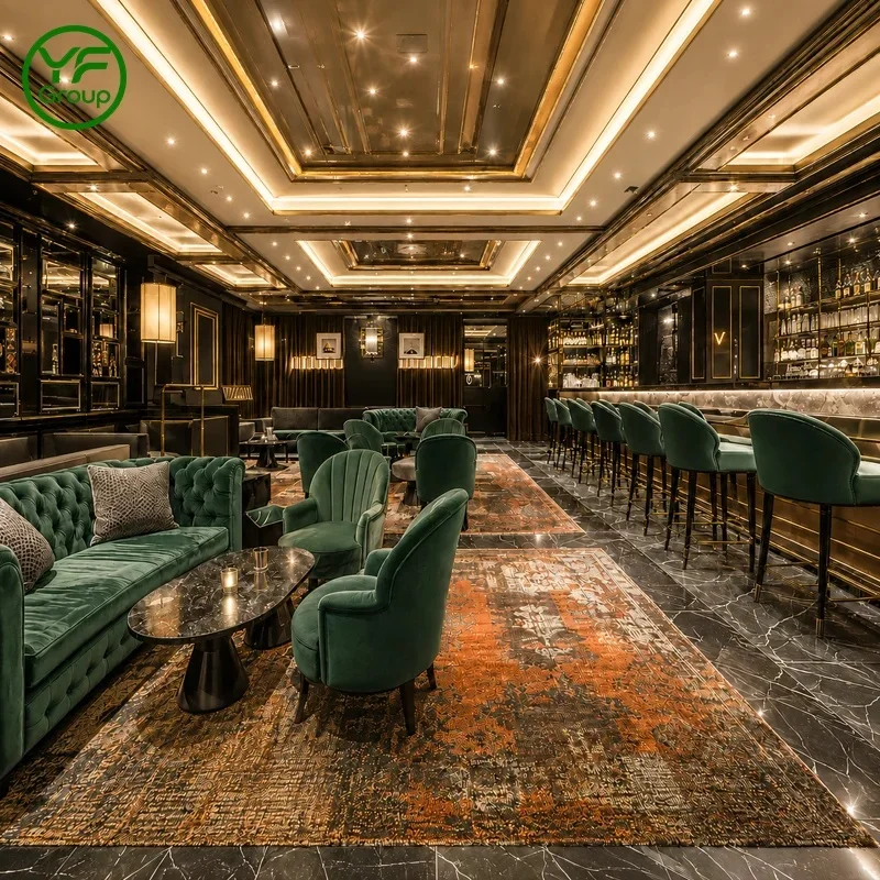 Custom Light Luxury KTV Booth Sofa Set Commercial Grade Upholstered Corner Sofa Furniture for Bar Nightclub Projects