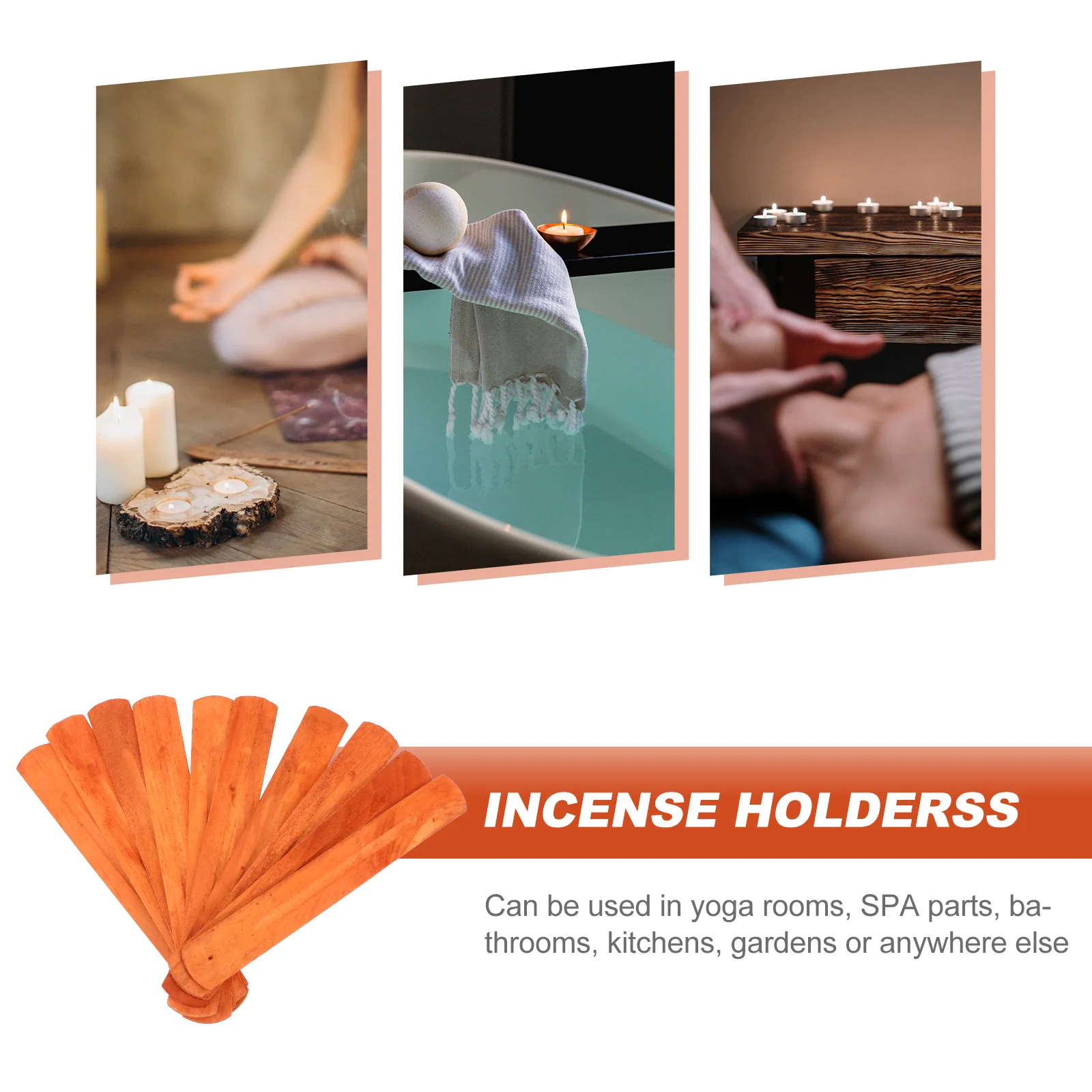 

10Pcs Simple Wooden Incense Boards Natural Finish Strong Structure Long Term Use Ideal for Incense Lovers As Gift for Family